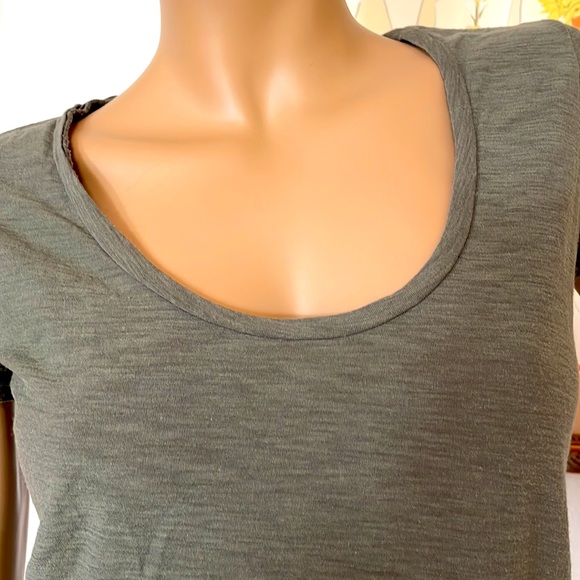 James Perse Olive Khaki Green Cotton Modal Tee T Shirt Top Scoop Neck 1 S - Picture 2 of 4